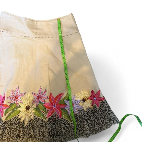 Floral Embroidered Tan Skirt - Picture 6 of 7
